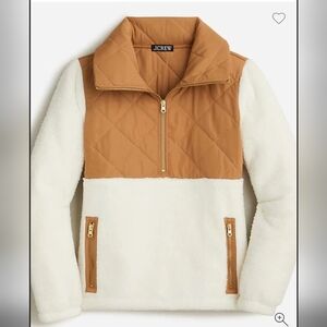 Quilted Sherpa Half Zip Pullover Sz M
